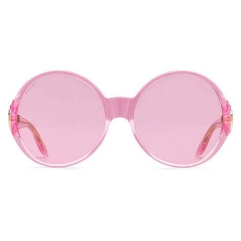 pink oversized Gucci sunglasses